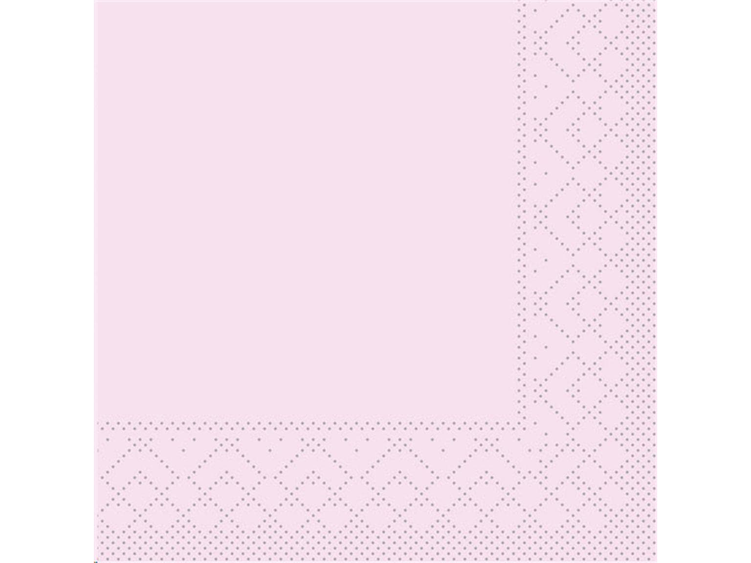 Servietten Tissue 3-lagig, 20 x 20 cm 1/4 Falz, rosa, unbedruckt