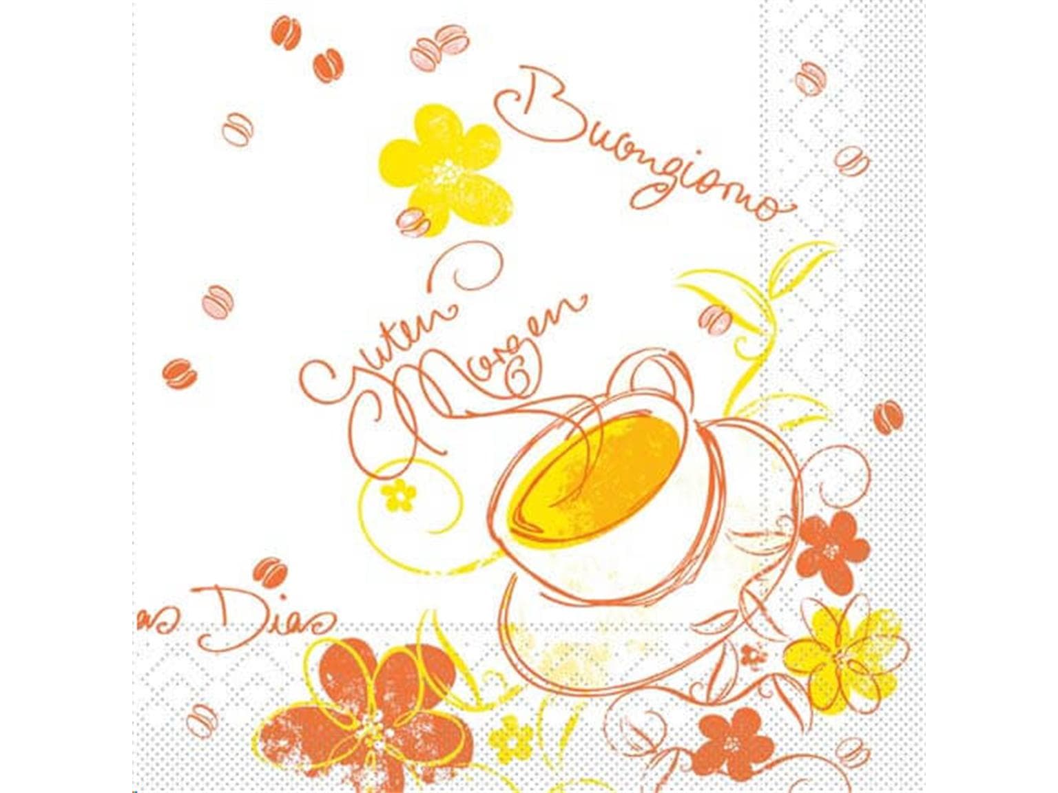 Servietten Tissue 3-lagig, 24 x 24 cm 1/4 Falz, Sunny