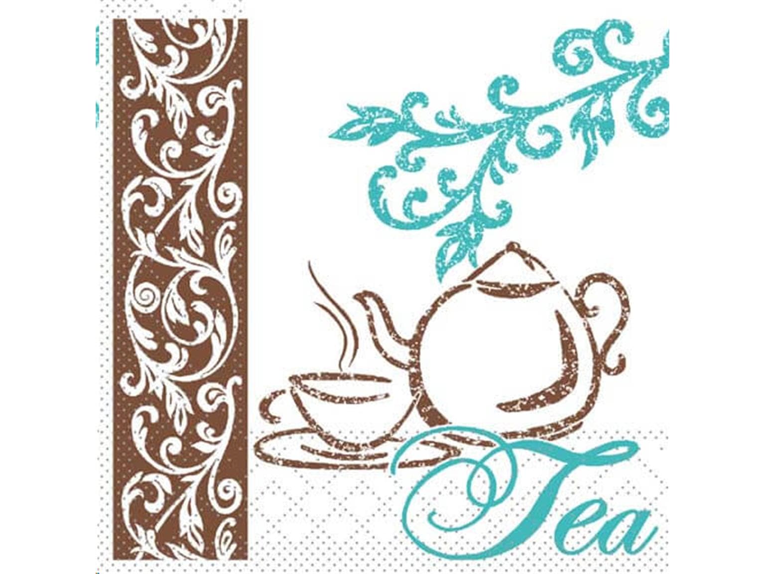 Servietten Tissue 3-lagig, 24 x 24 cm 1/4 Falz, Coffee/Tea