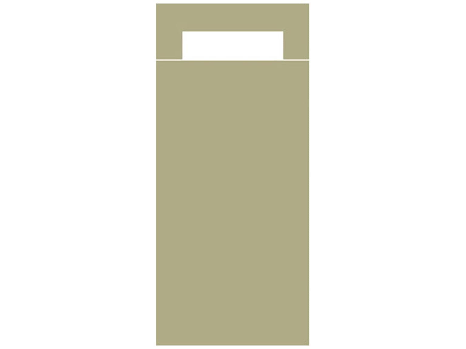 Bestecktasche Papier + Tissue, 202x85mm, oliv, unbedruckt