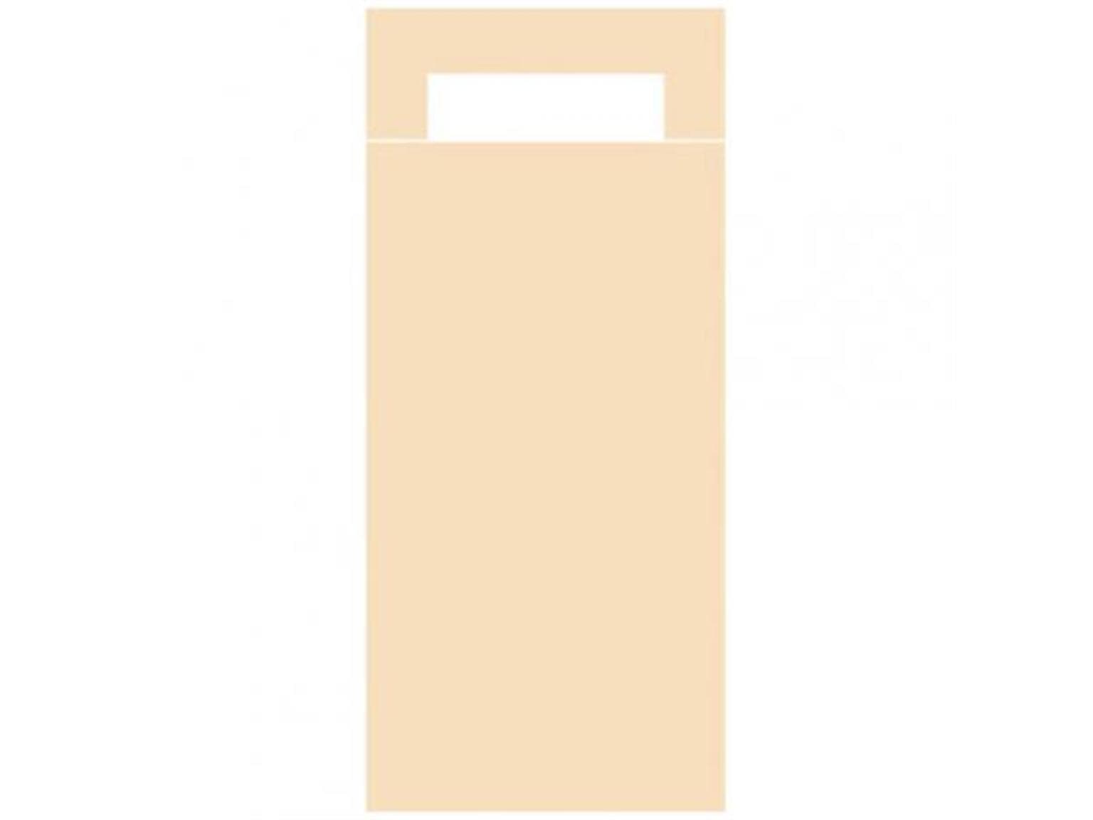Bestecktasche Papier + Tissue, 202x85mm, creme, unbedruckt