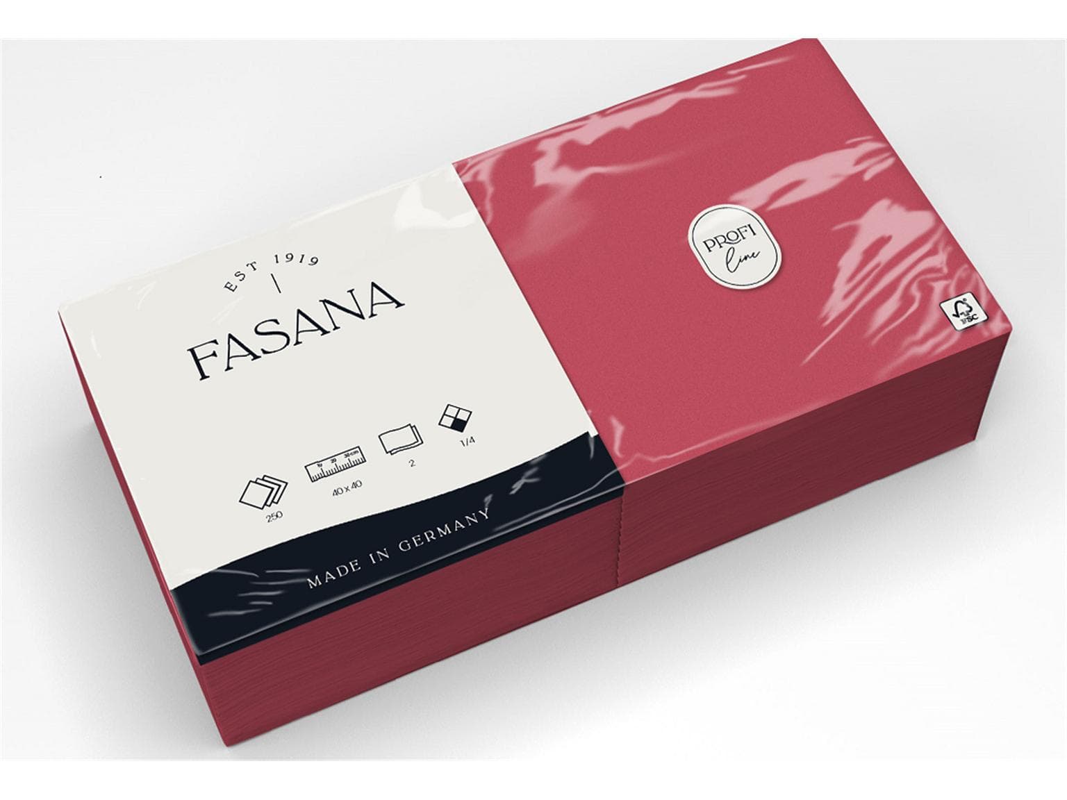 Servietten Fasana 2-lagig, 40 x 40 cm 1/4 Falz, bordeaux (382)
