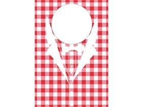 Schutzservietten Vliesstoff, 60 x 42 cm, "KARO" rot