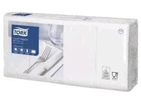 Servietten Tork Lunch 2-lagig 33 x 33 cm, 1/8 Falz, weiss
