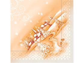 Servietten Tissue 3-lagig, 40 x 40 cm, 1/4 Falz, Silence  "aprikot"