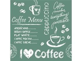 Untersetzer, 90 x 90 mm eckig, 9-lagig, Coffee time (anthrazit), Tissuewatte