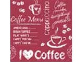 Untersetzer, 90 x 90 mm eckig, 9-lagig, Coffee time (bordeaux), Tissuewatte