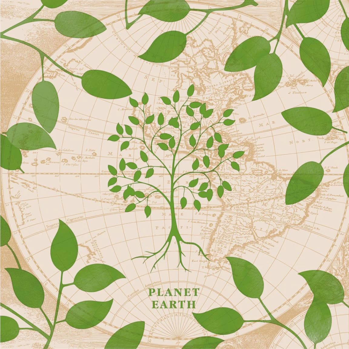 Servietten Airlaid, 40 x 40 cm, 1/4 Falz, "Opus Earth"