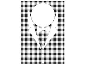 Schutzservietten Vlies, 60 x 42 cm, "Karo" schwarz