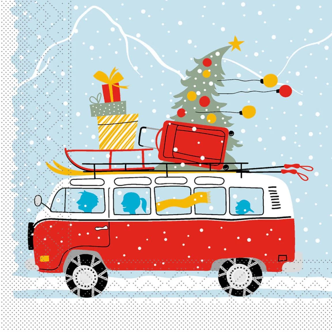 Servietten Tissue 3-lagig, 33 x 33 cm, 1/4 Falz, "Winter Holidays"