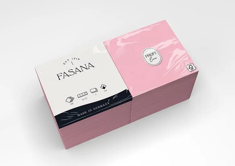 Servietten Fasana 3-lagig, 33 x 33 cm 1/4 Falz, pink (409)