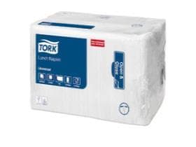 Tork Lunchservietten 1-lagig, 32.5 x 32.5 cm, 1/8 Falz, weiss
