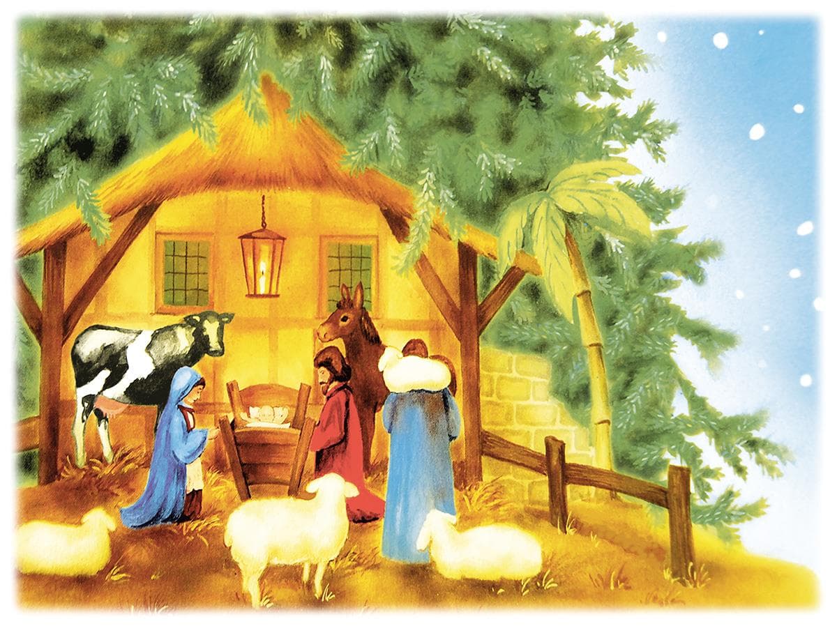 Tischset Airlaid, 40 x 30 cm, Weihnachtskrippe