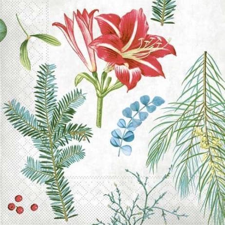 Servietten Tissue 3-lagig, 40 x 40 cm, 1/4 Falz, "Amaryllis"