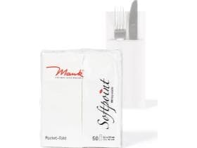 Besteckserviette Softpoint, 40 x 33 cm, 1/8 Falz, einfarbig, weiss