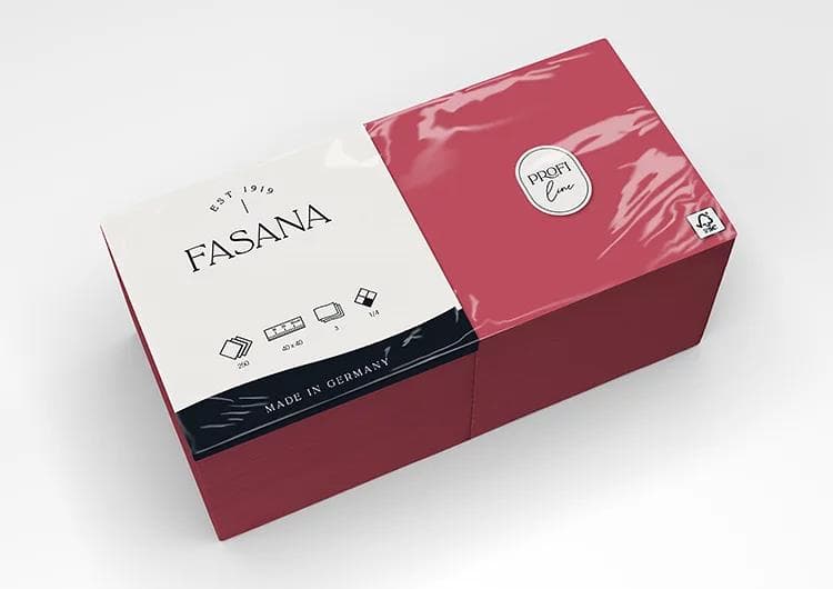 Servietten Fasana 3-lagig, 40 x 40 cm 1/4 Falz, bordeaux (382)