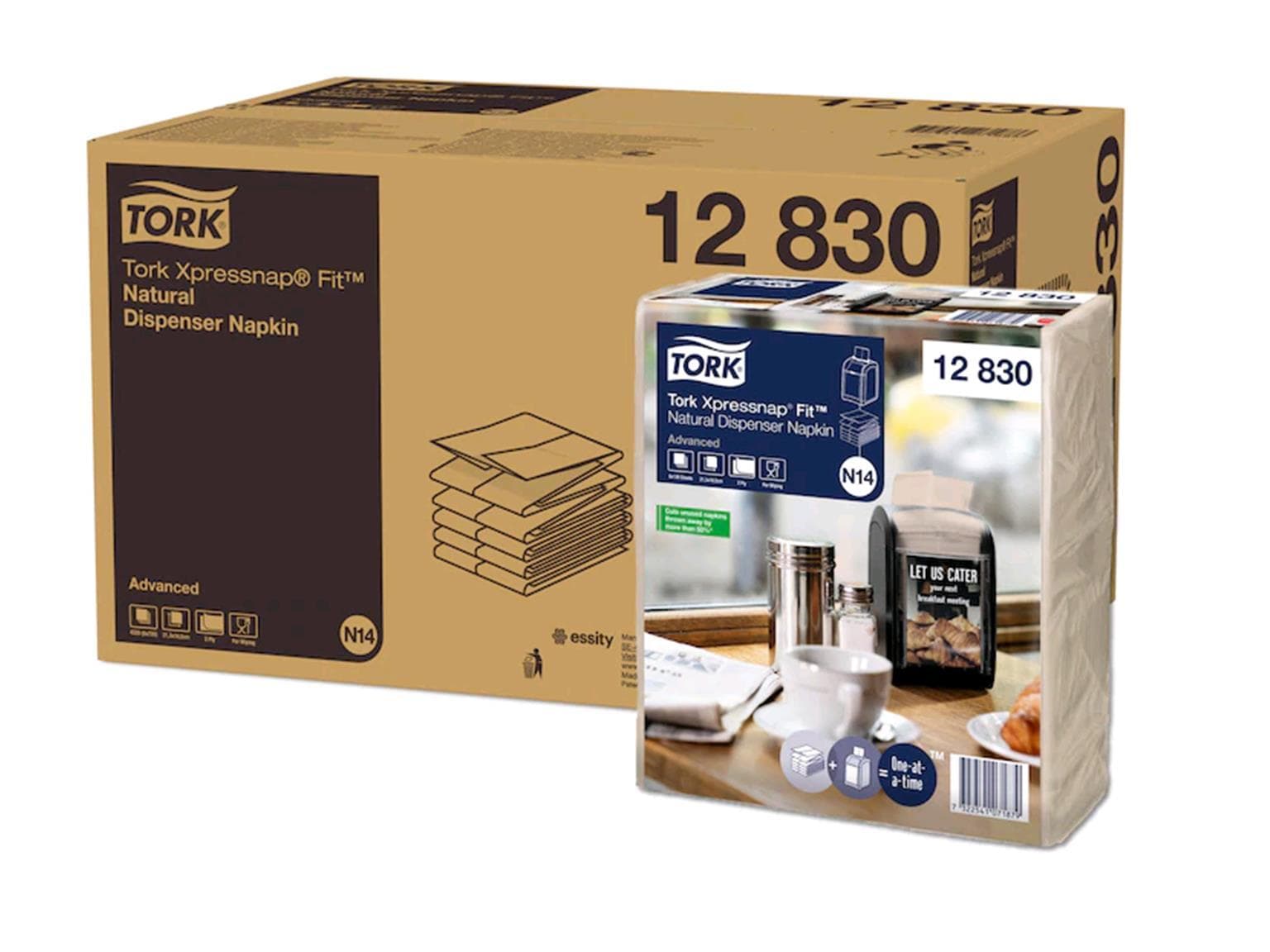 Tork Spenderservietten Xpressnap Fit 16.5 x 21.3 cm, natur, 2-lagig