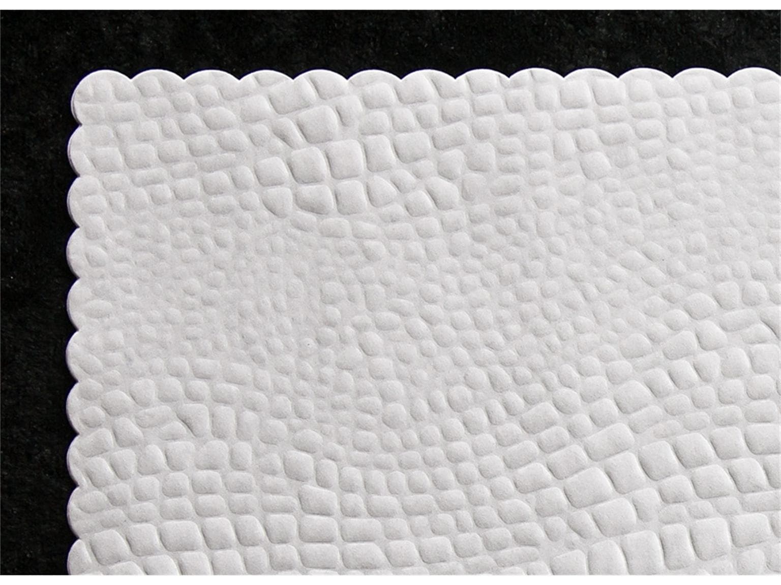 Tischset Kroko 50 gm2, 28 x 38 cm weiss, gezackter Rand