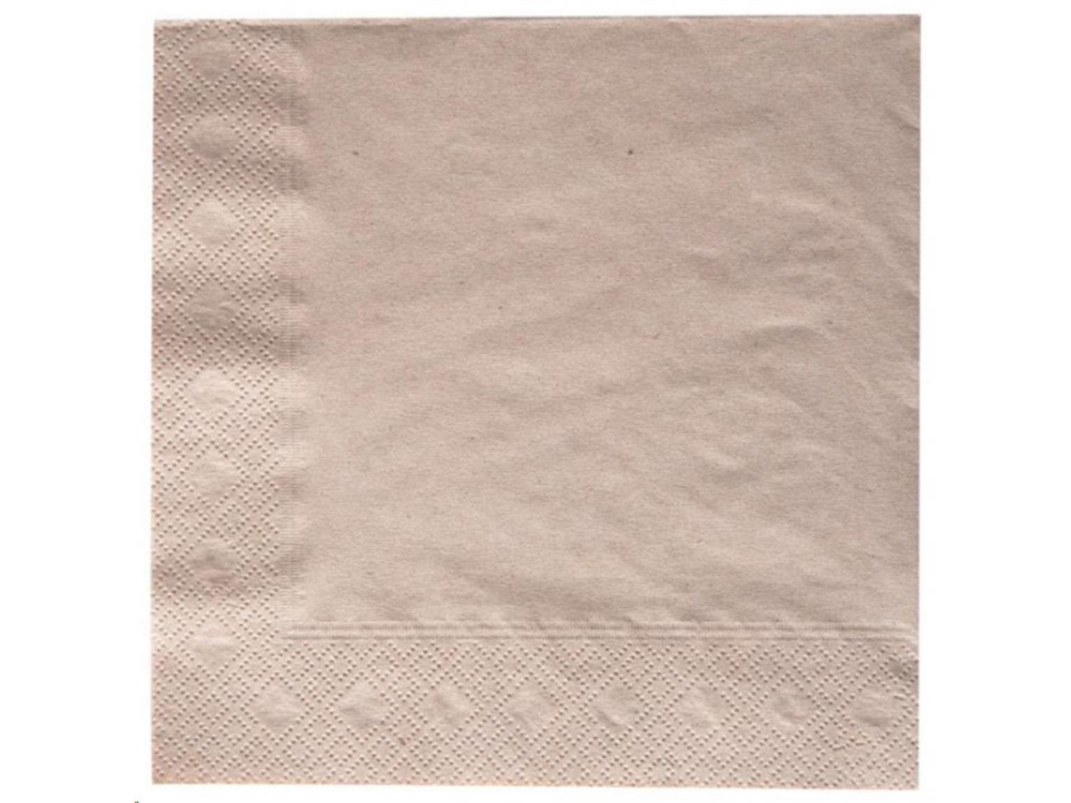 Bio Servietten Natur, 2-lagig, 24 x 24 cm, 1/4 Falz, 100% Recycling