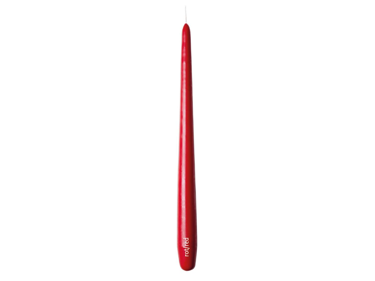 Premium Spitzkerzen, 2.2 x 28 cm, Brenndauer 10 Std., rot