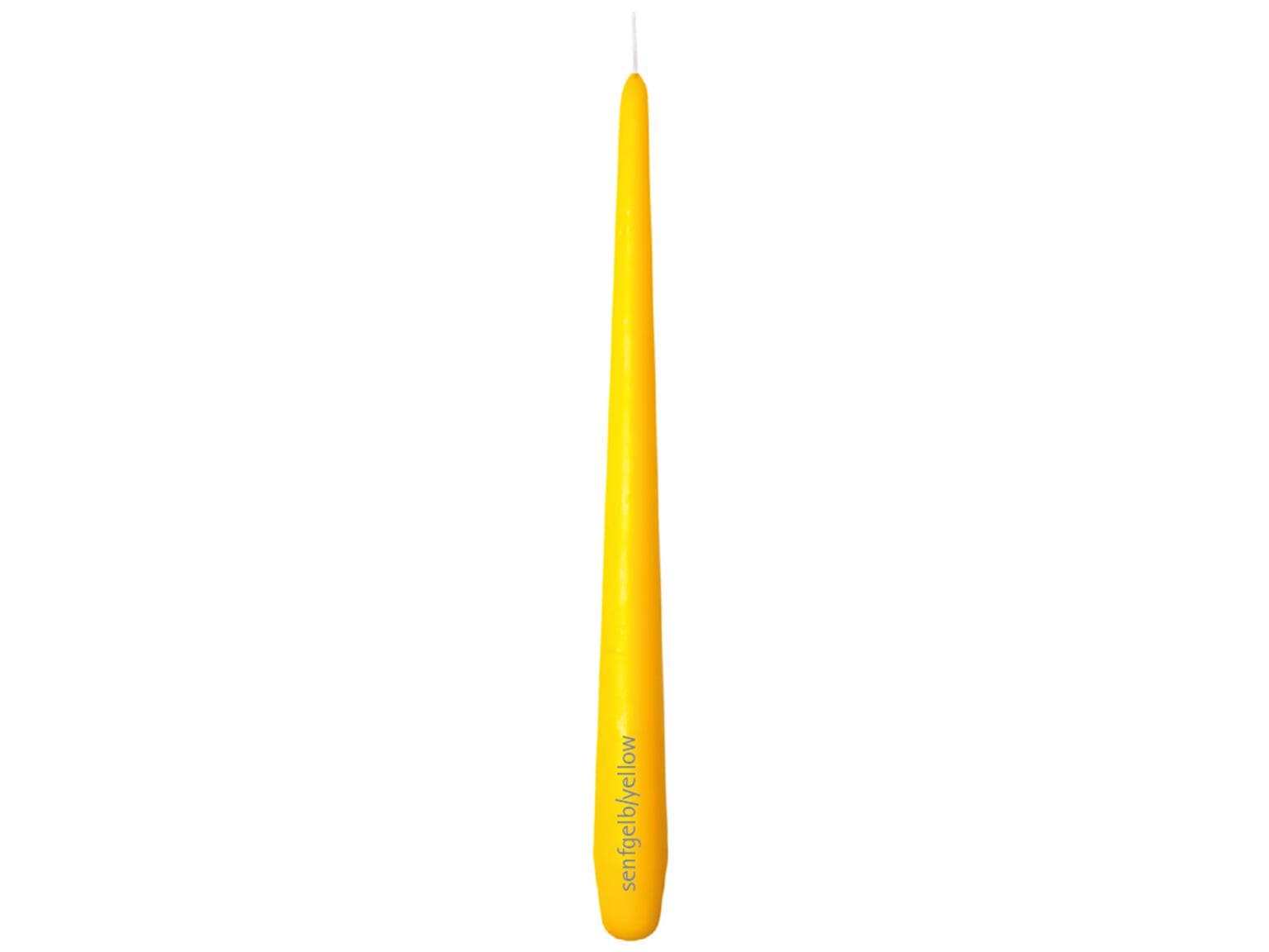 Premium Spitzkerzen, 2.2 x 28 cm, Brenndauer 10 Std., senfgelb