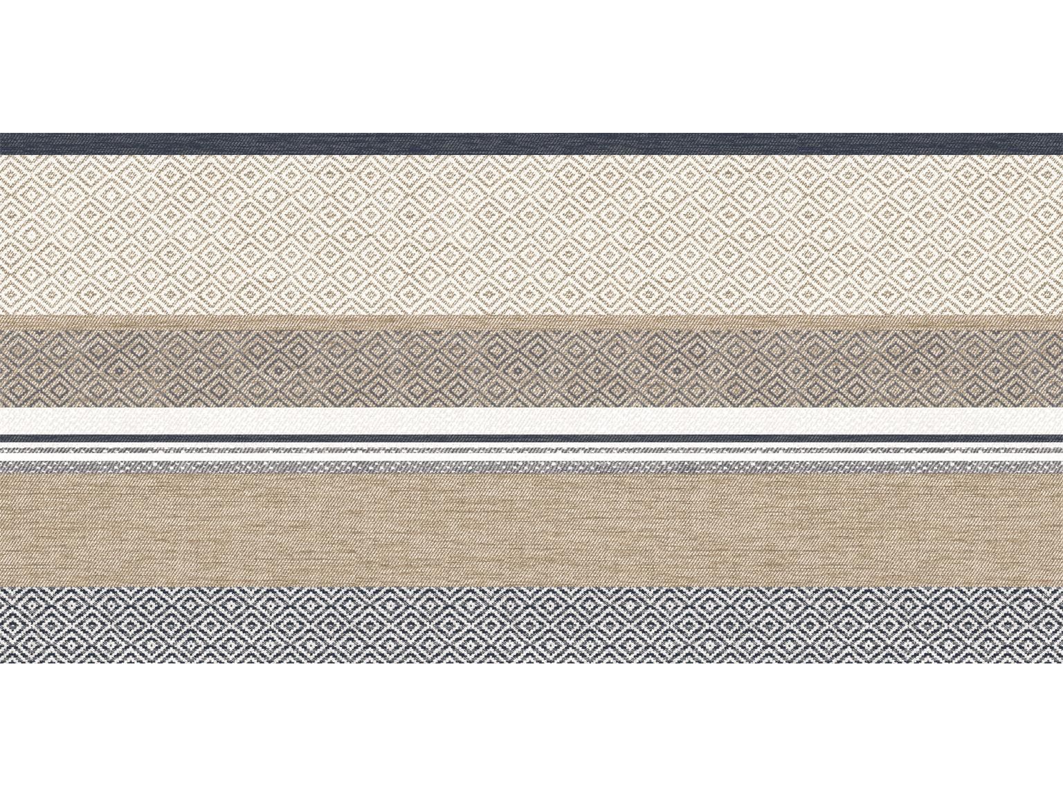 Tischläufer Airlaid, 40 cm x 24 lfm, "LAGOS" beige/blau