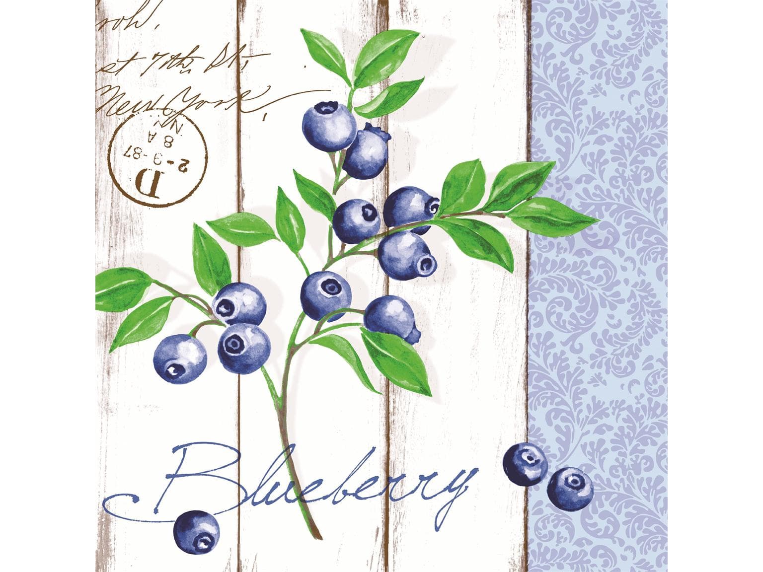 Servietten Airlaid 65 gm2, 40 x 40 cm, 1/4 Falz, "BLUEBERRY"