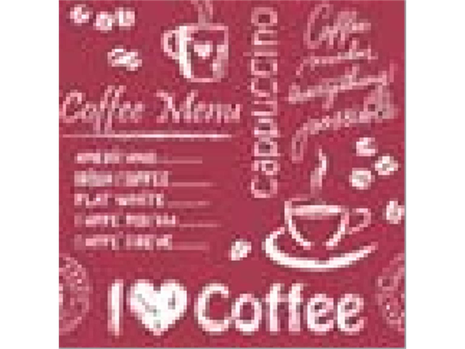 Untersetzer, 90 x 90 mm eckig, 9-lagig, Coffee time (bordeaux), Tissuewatte