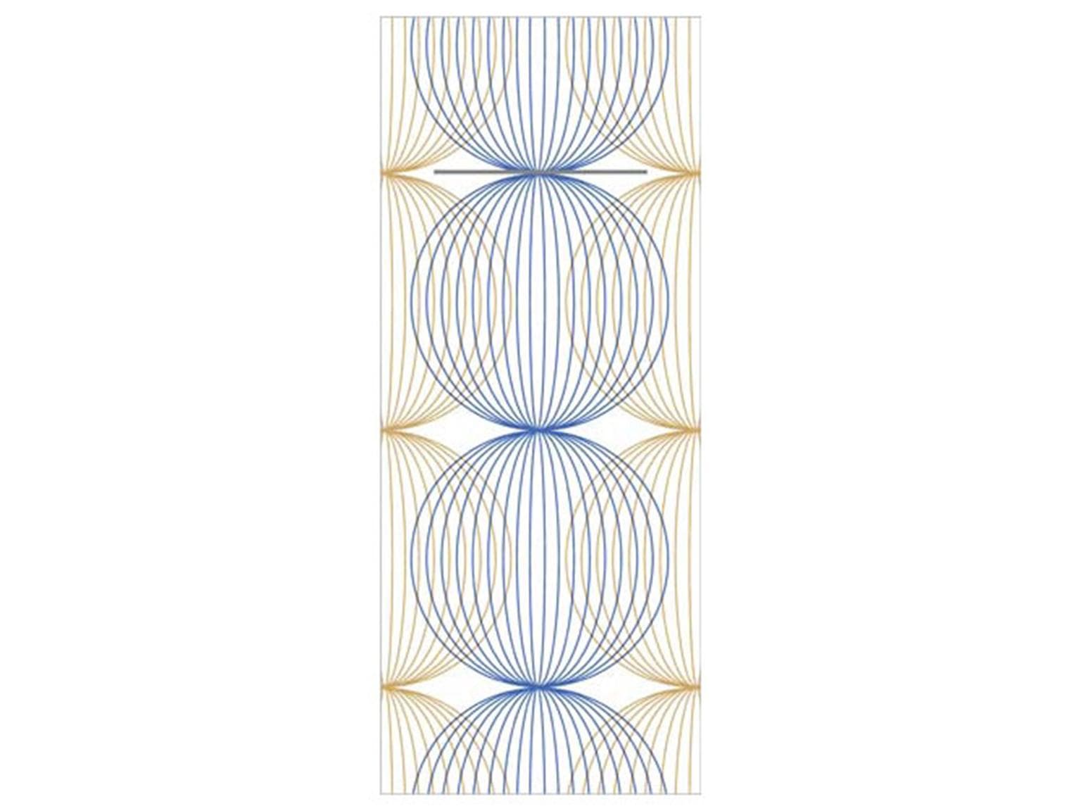 Besteckserviette Airlaid, 40 x 33 cm, 1/8 Falz, Ludo (blau-gold)