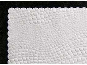 Tischset Kroko 50 gm2, 28 x 38 cm weiss, gezackter Rand