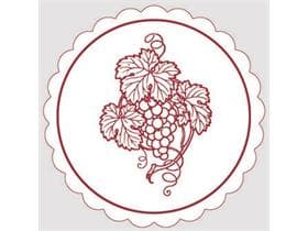 Tassenuntersetzer Tissue+Folie, ø 105mm, "WEINREBE" bordeaux