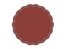 Gläseruntersetzer ø 90 mm rund, 9-lagig bordeaux, Tissuewatte, Bogenzackenrand