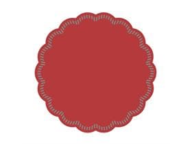 Gläseruntersetzer ø 90 mm rund, 9-lagig rot, Tissuewatte, Bogenzackenrand