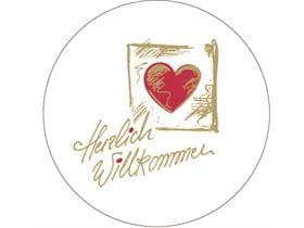 Caps Mattkarton, 74mm, "HERZLICH WILLKOMMEN"