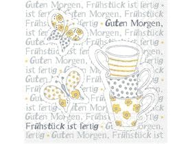 Servietten Airlaid, 33 x 33 cm, 1/4 Falz, Frühstück fertig  "gelb/grau"