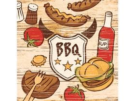 Servietten Airlaid 65 gm2, 40 x 40 cm, 1/4 Falz, "BBQ"