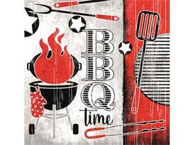 Servietten Airlaid, 33 x 33 cm, 1/4 Falz, BBQ-Time