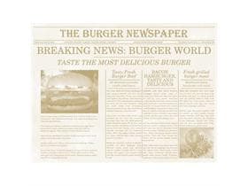 Tischset Papier, 40 x 30 cm, Newspaper (beige)
