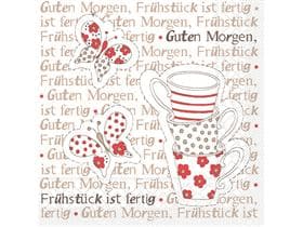Servietten Airlaid, 33 x 33 cm, 1/4 Falz, Frühstück fertig  "rot/braun"