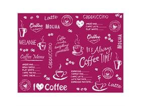 Tischset Airlaid, 40 x 30 cm, Coffee time (bordeaux)