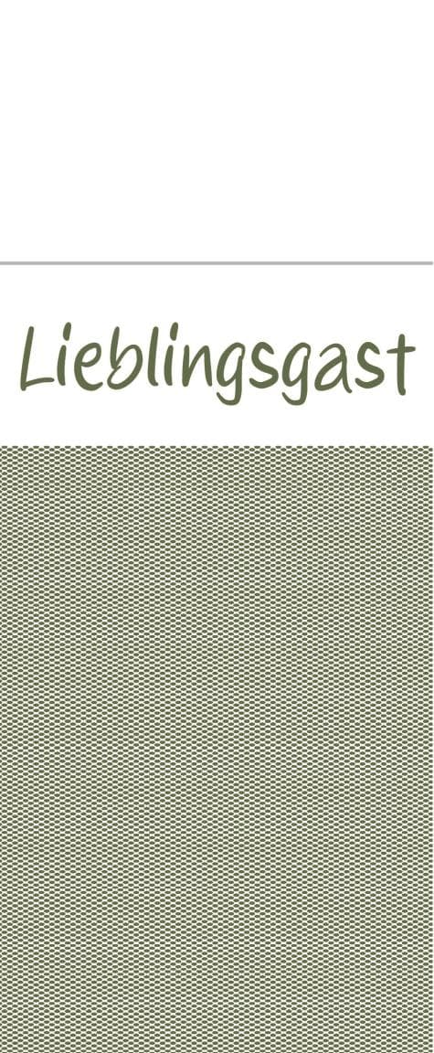 Besteckserviette Airlaid, 40 x 33 cm 1/8 Falz, "Lieblingsgast" / Peggy oliv