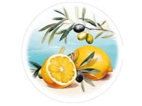 Untersetzer Tissue 9-lagig, ø 90 mm, "Olives & Lemons"