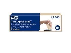 Spenderservietten Tork Xpressnap 2-lagig, 21.3 x 16.5 cm, naturbraun