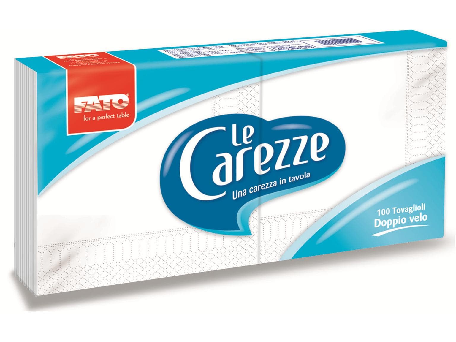 Servietten "Le Carezze", 2-lagig, 25 x 25 cm, 1/4 Falz, weiss