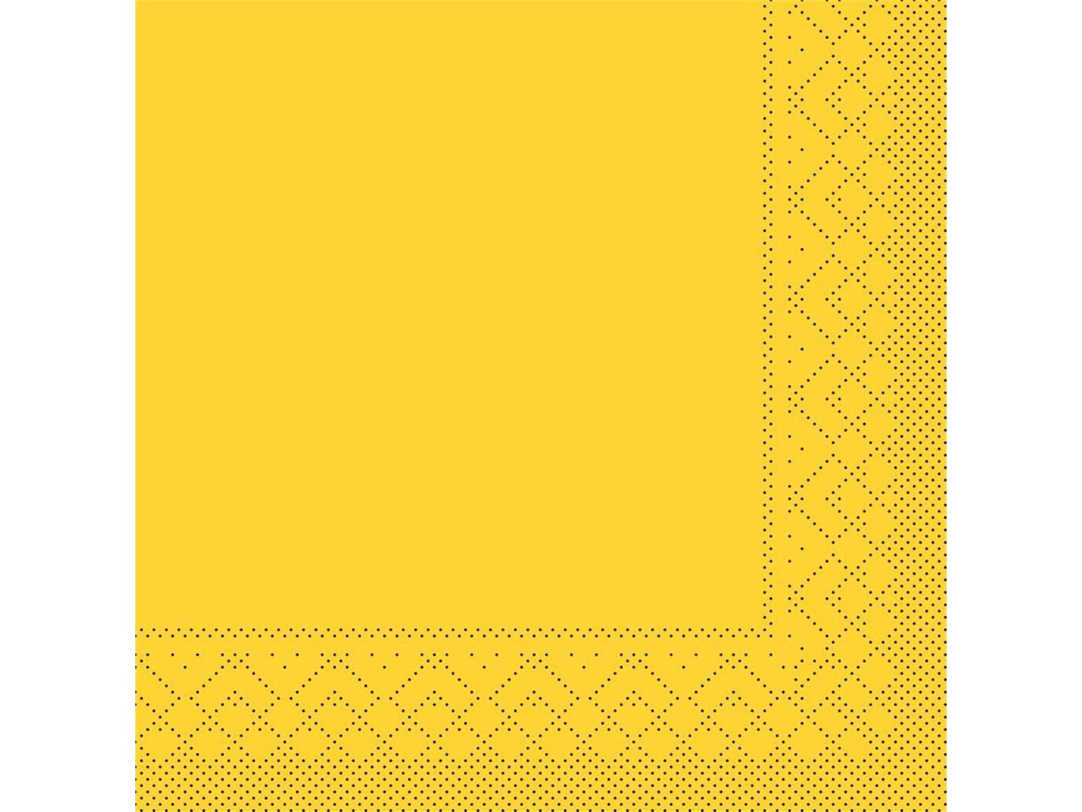 Servietten Tissue 3-lagig, 33 x 33 cm, 1/4 Falz, gelb