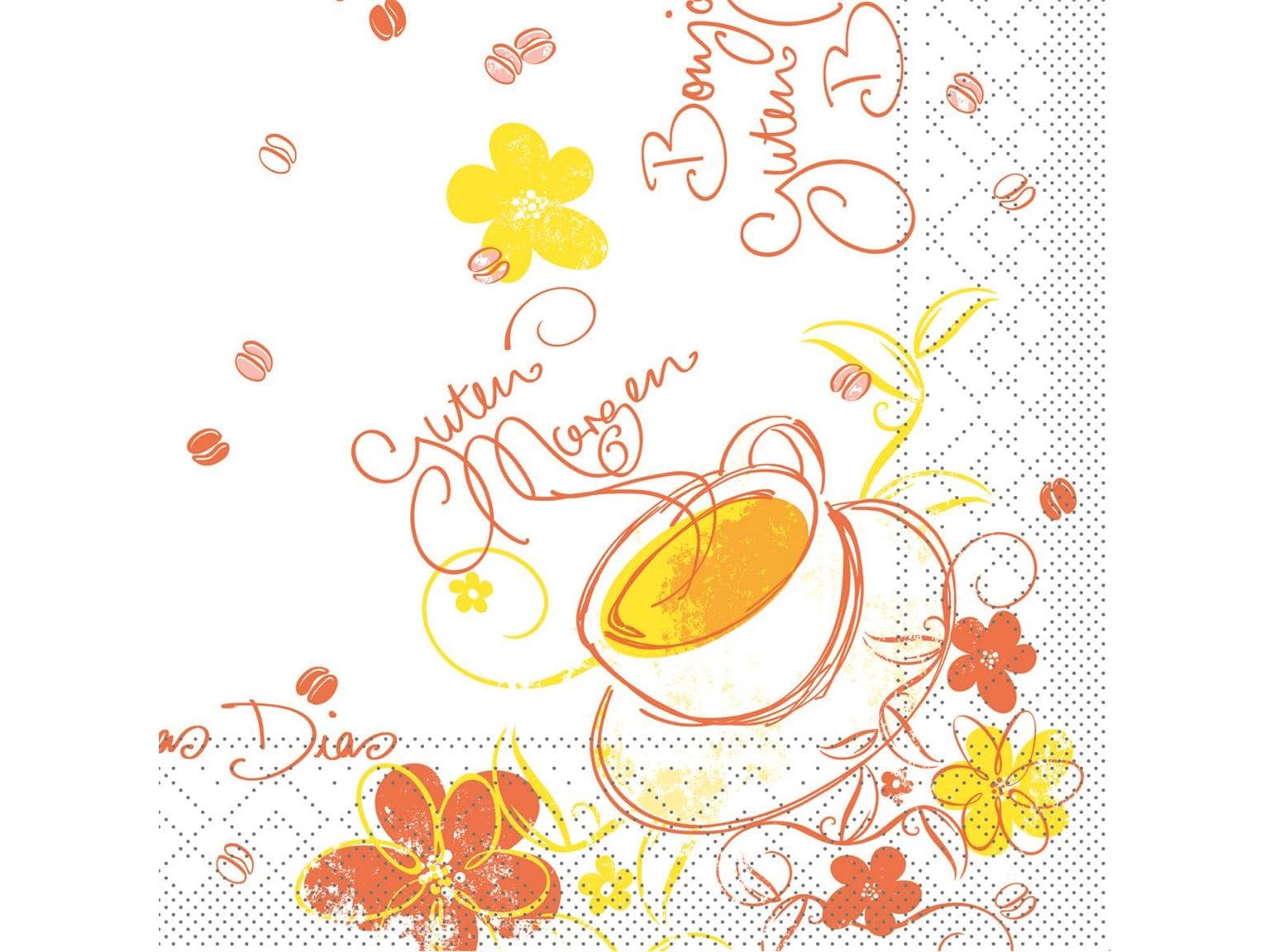 Servietten Tissue 3-lagig, 33 x 33 cm, 1/4 Falz, "SUNNY"