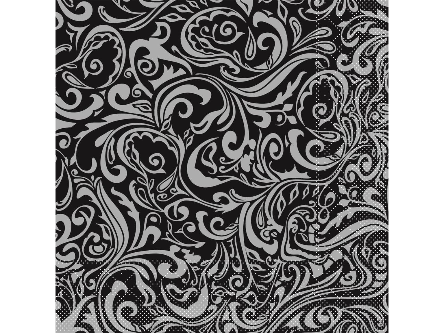 Servietten Tissue 3-lagig, 40 x 40 cm, 1/4 Falz, "LIAS" schwarz/silber