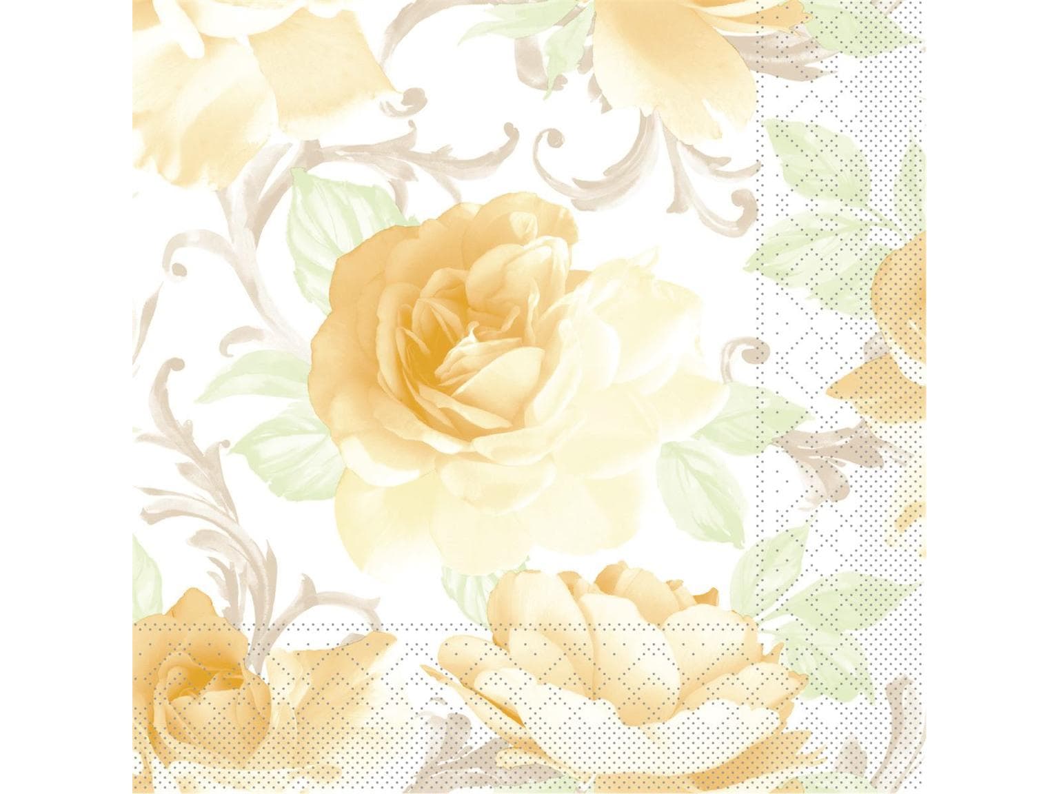 Servietten Tissue 3-lagig, 40 x 40 cm, 1/4 Falz, "ROSALIE" gelb