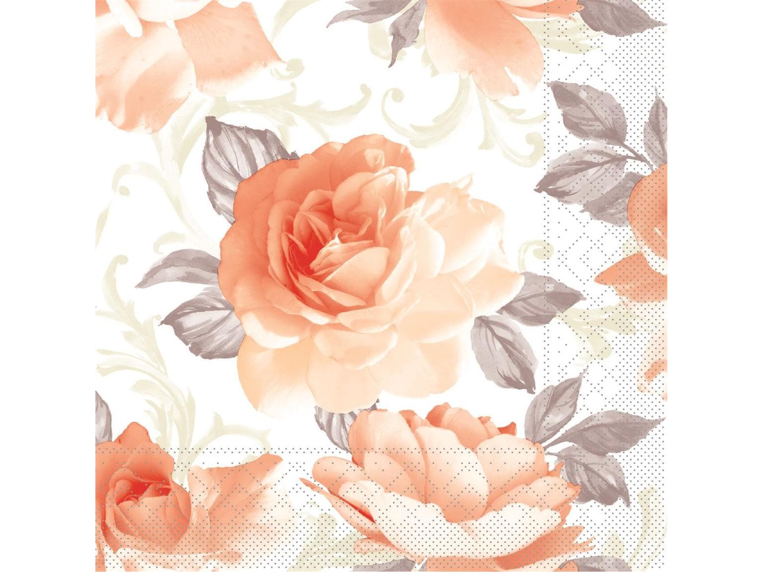 Servietten Tissue 3-lagig, 40 x 40 cm, 1/4 Falz, "ROSALIE" aprikot