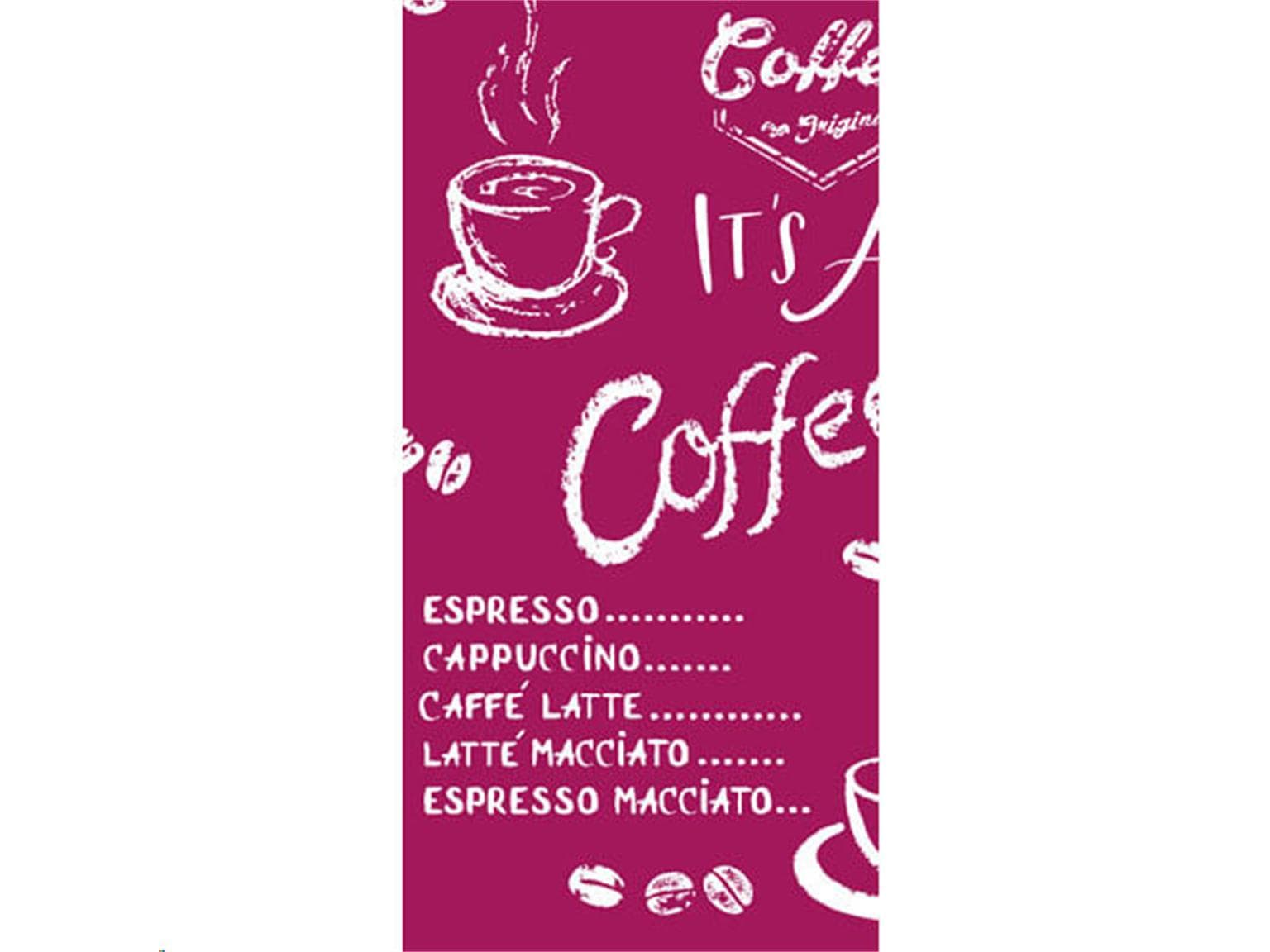 Servietten Airlaid 60 gm2, 33 x 33 cm 1/8 Falz, Coffee time (bordeaux)